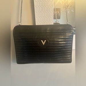 Authentic Valentino Leather Clutch / Pouch with non branded chain crossbody